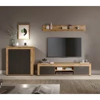 OTTO home Wohnwand AOSTA, Breite 255cm, 3-teilige Wohn-Kombination, (3-St., bestehend aus: Highboard, Lowboard, Wandboard), Wohnwand, Kombination, Anbauwand, Möbel Set, Schrankwand, Möbel Kombi