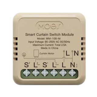 MOES WM-108-M WiFi Tuya Smart Curtain Switch Module 90-250V AC App Remote Motor Steering Calibration Smart Home Automati