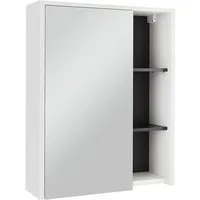 Vicco Badezimmerspiegelschrank Viola, Weiß/Grau, 60 x 75 cm mit offenen Regalen (1-St)