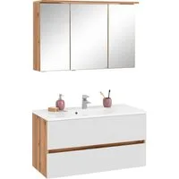 welltime Badmöbel-Set Lucca, (2-St), Breite 100,5 cm, mit direkter Beleuchtung