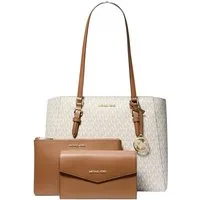 MICHAEL KORS Handtasche Michael Kors Charlotte Large Tote 3in1 Leder Vanilla Schultertasche