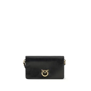 PINKO Schwarze Ziegenleder Schultertasche