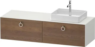 Duravit White Tulip Konsolenwaschtischunterbau wandhängend Amerikanischer Nussbaum & Weiß Matt & Sei WT4890R77360000