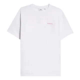 Weißes T-shirt Mit Burberry-logo Auf Der Rückseite