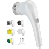 SCOOVY Reinigungsbürsten-Set Handheld Electric Cleaning Brush kabellos rotierend 5 Bürstenköpfe USB, Bad, Küche, Fliesen, Fenster, Hartböden, (Rotierende elektrische Reinigungsbürste mit 5 Bürstenköpfen und USB-Ladung, 7-tlg., Kabelloser Handheld-Rei