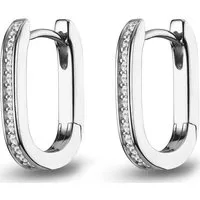 JETTE Paar Creolen JETTE Damen-Creolen 925er Silber 28 Zirkonia (Paar), LUNA