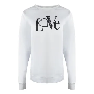 Moschino Bold Love Logo Weißer Pullover