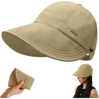 nsihing Sonnenhut Damen-Sonnenhut mit UV-Schutz, faltbarer Sonnenhut mit breiter Krempe geeignet zum Wandern, Angeln, Joggen, Reisen usw
