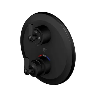 Steinberg Serie 350 Fertigmontageset für Unterputzthermostat mit 2-Wege-Umsteller, matt black, 350 4 350 4133 3 S