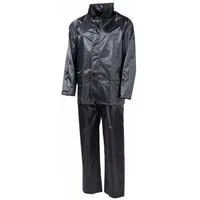 MFH Regenmantel Regenanzug, Polyester, schwarz - XXXL mit Kapuze