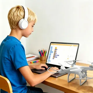 QY S8 Programmable Drone Support Scratch Python RGB Teaching Computer-Controlled Graphical Programming Optical Flow Posi