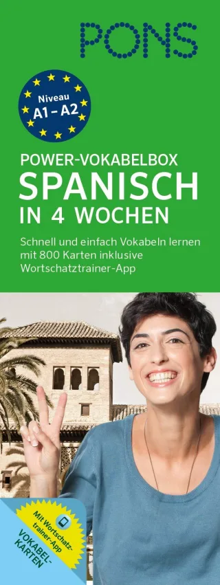 PONS Power-Vokabelbox Spanisch in 4 Wochen: 800 Vokabelkarten und Wortschatztrainer-App