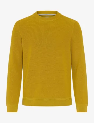 Brax Herren Strickpullover Style ROY safran, dunkelgelb, Gr. XXXL