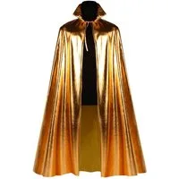 thetru Kostüm Goldener Metallic Umhang zum Kostüm, 130 cm