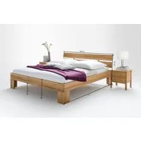Home affaire Massivholzbett Modesty II, Made in Europe (hohe Belastbarkeit: 200kg je Seite), aus massiver Kernbuche, in verschiedenen Breiten, mit Metallbeschlägen