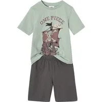 vertbaudet Schlafanzug Zweifarbiger Kinder Sommer-Schlafanzug ONE PIECE