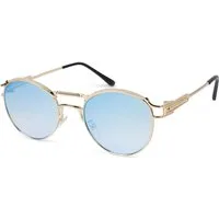 styleBREAKER Sonnenbrille Panto Sonnenbrille mit Federn (1-St) Verspiegelt