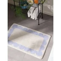 benuta Badematte Frame, Höhe 6 mm, Kunstfaser, rechteckig, Kunstfaser, Bordüre, Contemporary, Badezimmer
