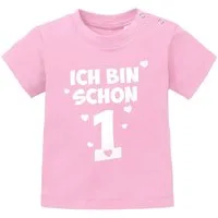 MoonWorks Print-Shirt Baby T-Shirt kurzarm Spruch Ich bin schon 1 - 1. Geburtstag Baby
