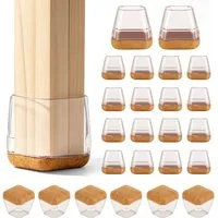 BlingBin Stuhlsocke Stuhlbeinkappen mit Filz, Silikon-Stuhlbeinschoner für Möbelbeine, (24er Set, 24 St), für Möbelbeine 17–22 mm, Bodenschutz für Parkett, Laminat und Fliesen