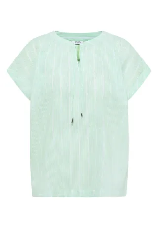 Cecil - Dropped Shoulder Bluse mit Struktur grün - Gr. - S