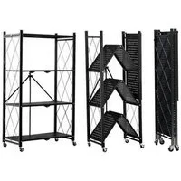 FOXSPORT Standregal mit Rollen, 1er-Packung, Komplett-Set, Traglast von 20 kg pro Ebene, mit 5 Ablagen, Schwerlastregal, Küchenregal, 72x37x163cm