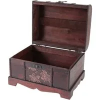 HMF Schatzkiste Handgefertigte Schatztruhe aus Holz (1 St), dekorative Aufbewahrungsbox, 30 x 23 x 21 cm, Japan