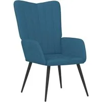 vidaXL Sessel Relaxsessel Blau Samt (1-St)