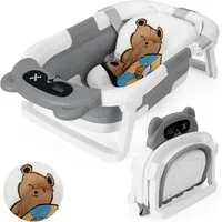 Clanmacy Babybadewanne Baby Badewanne, Faltbare, mit Anti-Rutsch-Badekissen, Baby Bathtub, (1-tlg)