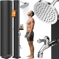 Casaria Solardusche, Solardusche 35 Liter UV-beständig Seifenl Ablage 105GSM Schutzhaube