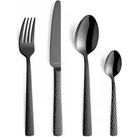 Amefa Besteck-Set FELICITY (24-tlg), 6 Personen, Edelstahl Rostfrei 18/0, Handreinigung empfohlen, schwarzfarbender PVD Veredelung, gehämmert