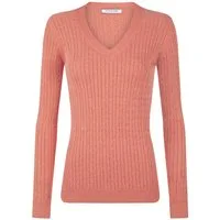 Felix Hardy V-Ausschnitt-Pullover Kabelstrick-Pullover mit V-Ausschnitt