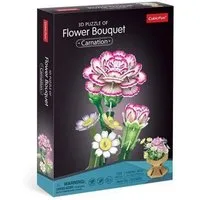 CubicFun Puzzle CUBICFUN - 3D Puzzle Blumentopf Nelke 134 Teile, 134 Puzzleteile