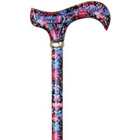 Stockshop Gehstock Gehstock Fashion-Derby Folkflowers, Derbygriff, Leichtmet.