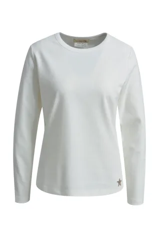 Smith&Soul - Regular Interlock Longsleeeve cream white - Gr. - M