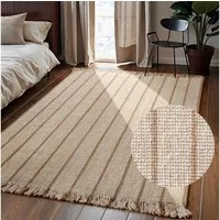 ELLE DECORATION Teppich Juteteppich Sierra, rechteckig, Höhe: 10 mm, Jute, Natur, Wohnzimmer, Esszimmer, Schlafzimmer, Flur, Boho, Fransen