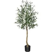 Kunstbaum Künstlicher Olivenbaum Pflanze 120cm Indoor Outdoor Deko Fake Tropisch, LuxusKollektion