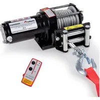 Rotfuchs Seilwinde, 1360 kg / 3000lbs Offroad Motorwinde Seilzug Elektrowinde, Schwarz