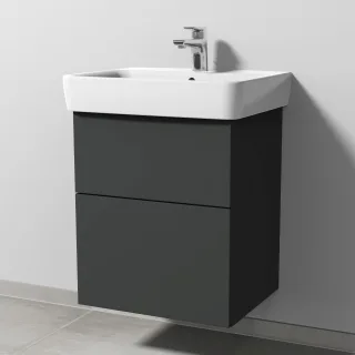 Sanipa 3way Waschtischunterbau zu Geberit Renova Plan Waschtisch mit 2 Auszügen, Graphit-Matt SP8741B
