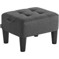 SONGMICS Sitzhocker Fußhocker, Samt, Hocker, dicke Polsterung, bis 150 kg belastbar