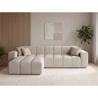 GrainGold Ecksofa L-Form Loopo L, Set, Eckcouch, Wellenfederkern, HR-Schaum, Kunststoffbeine, Freistehende