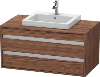 Duravit Ketho Konsolenwaschtischunterbau wandhängend Nussbaum dunkel Matt 1000x550x496 mm - KT675502 KT675502121