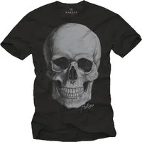 MAKAYA Print-Shirt Herren T-Shirt Skull Totenkopf Coole Lustige Geschenke Motorradfaher