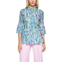 Marc Cain Druckbluse Spring Fling Premium Damenmode mit Allover-Print und Hemdblusenkragen