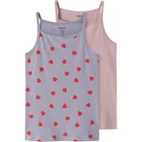 Name It Unterhemd NKFSTRAP TOP 2P LAVENDER HEARTS NOOS (Packung, 2-St)