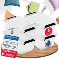 BOXXivo Aufbewahrungsbox Aufbewahrungsboxen mit Deckel BPA-freie & lebensmittelechte Boxen (4 St), Plastikbox mit Deckel - robuste & stapelbare Aufbewahrungsboxen