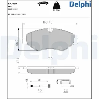 Delphi Bremsbel?ge vorne Iveco Daily 4 5 6 LP2039