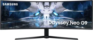 Samsung Odyssey Neo G9 G95NA (2023) [49'' Curved 5K DQHD VA QLED 240Hz 2x HDMI DisplayPort 1ms Reaktionszeit] schwarz/weiß