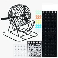 Koopman Spiel Partyspiel Bingo Gesellschaftsspiel Trommel Familienspiel, 246 teilig, 18 Bingokarten, Metall, 2+ Spieler, Kurbeltrommel