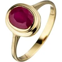 JOBO Goldring, oval 585 Gold mit Rubin